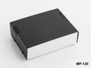 [mp-120-0-0-m-0] mp-120 metal proje kutusu (beyaz taban, siyah üst kapak)