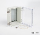 [EC-1318-C-0-G-0] EC-1318 IP-65 Plastik Pano (Açık Gri, ABS, Montaj Plakalı, Şeffaf Kapak)+ 14701
