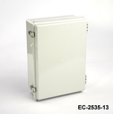 [EC-2535-13-0-G-0] EC-2535 IP-67 Plastik Pano (Açık Gri, ABS, Montaj Plakalı, Düz Kapak, Kalınlık 130mm)