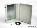 [EC-2535-13-0-G-0] EC-2535 IP-67 Plastik Pano (Açık Gri, ABS, Montaj Plakalı, Düz Kapak, Kalınlık 130mm)+
