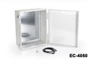 [EC-4050-0-0-G-0] EC-4050 IP-65 Plastik Pano (Açık Gri, ABS, Montaj Plakalı, Düz Kapak)+