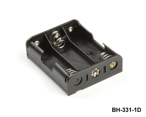 [BH-331-1D] BH-331-1D 3 adet UM-3 / AA boy kalem pil için tutucu (Yan Yana) (Kulaklı)