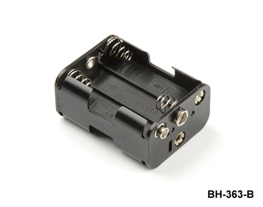 [BH-363-B] BH-363-B 6 adet UM-3 / AA boy kalem pil için tutucu (3+3) (9V Çıtçıt Başlıklı)
