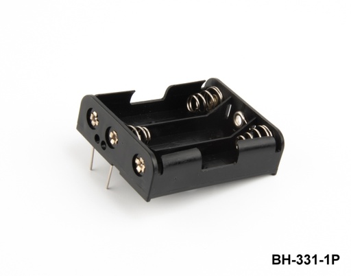 [BH-331-1P] BH-331-1P 3 pcs UM-3 /AA boyutunda Pil Tutucu (Yan Yana) (PCB pin)
