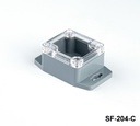 [SF-204-C-0-D-0] SF-204 IP-67 Montaj Ayaklı Contalı Kutu (Koyu Gri, Şeffaf Kapak) 1606