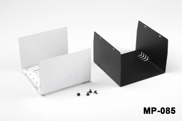 [mp-085-0-0-m-0] mp-085 metal proje kutusu (beyaz taban, siyah üst kapak)+