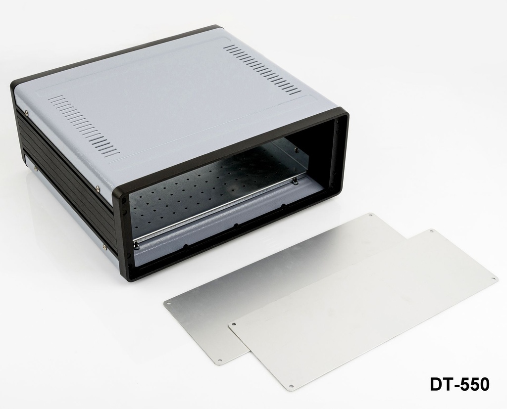 [dt-550-0-0-d-a] dt-550 masa tipi laboratuvar kutusu (koyu gri, montaj plakalı, düz panel, havalandırma+ 12985