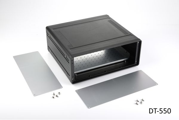[dt-550-0-0-s-a] dt-550 masa tipi laboratuvar kutusu (siyah, montaj plakalı, düz panel, havalandırmasız+