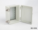 [EC-1318-0-0-G-0] EC-1318 IP-65 Plastik Pano (Açık Gri, ABS, Montaj Plakalı, Düz Kapak)+