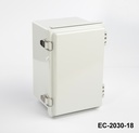 [EC-2030-18-0-G-0] EC-2030 IP-67 Plastik Pano (Açık Gri, ABS, Montaj Plakalı, Düz Kapak, Kalınlık 187mm)