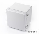 [EC-2121-18-0-G-0] EC-2121 IP-65 Plastik Pano (Açık Gri, ABS, Montaj Plakalı, Düz Kapak, Kalınlık 180mm)