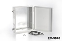 [EC-3040-16-0-G-0] EC-3040 IP-65 Plastik Pano (Açık Gri, ABS, Montaj Plakalı, Düz Kapak, Kalınlık 160mm, HB)+ 14774