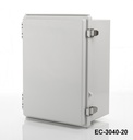 [EC-3040-20-0-G-0] EC-3040 IP-65 Plastik Pano (Açık Gri, ABS, Montaj Plakalı, Düz Kapak, Kalınlık 200mm, HB) 14776